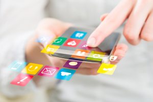 Social media network concept on phone.